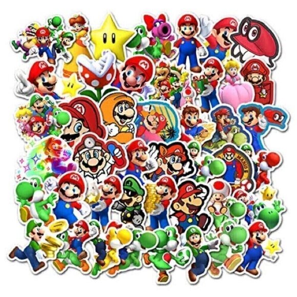 LOT of 100 Random Vinyl Super Mario Stickers - Picture 7 of 9